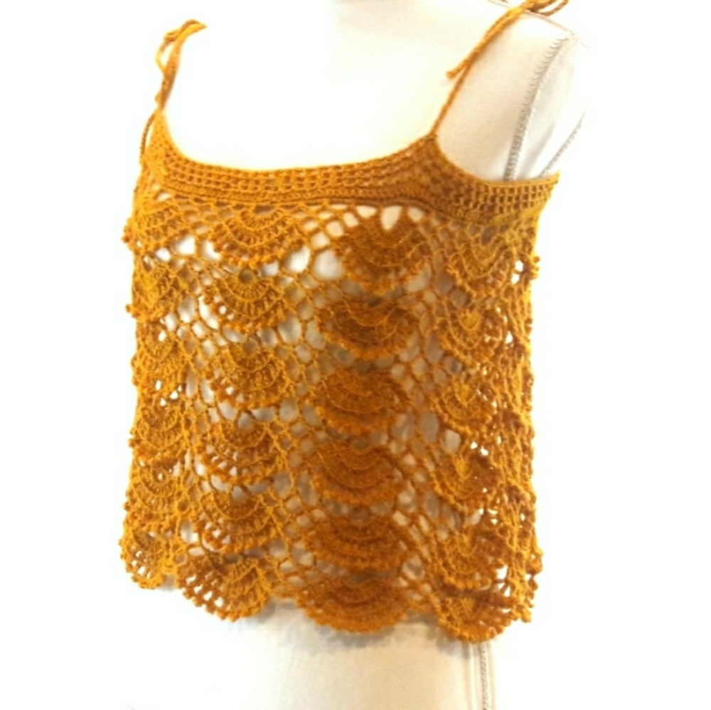 🌟Top Lace Tank Summer Handcrafted Boho Crochet